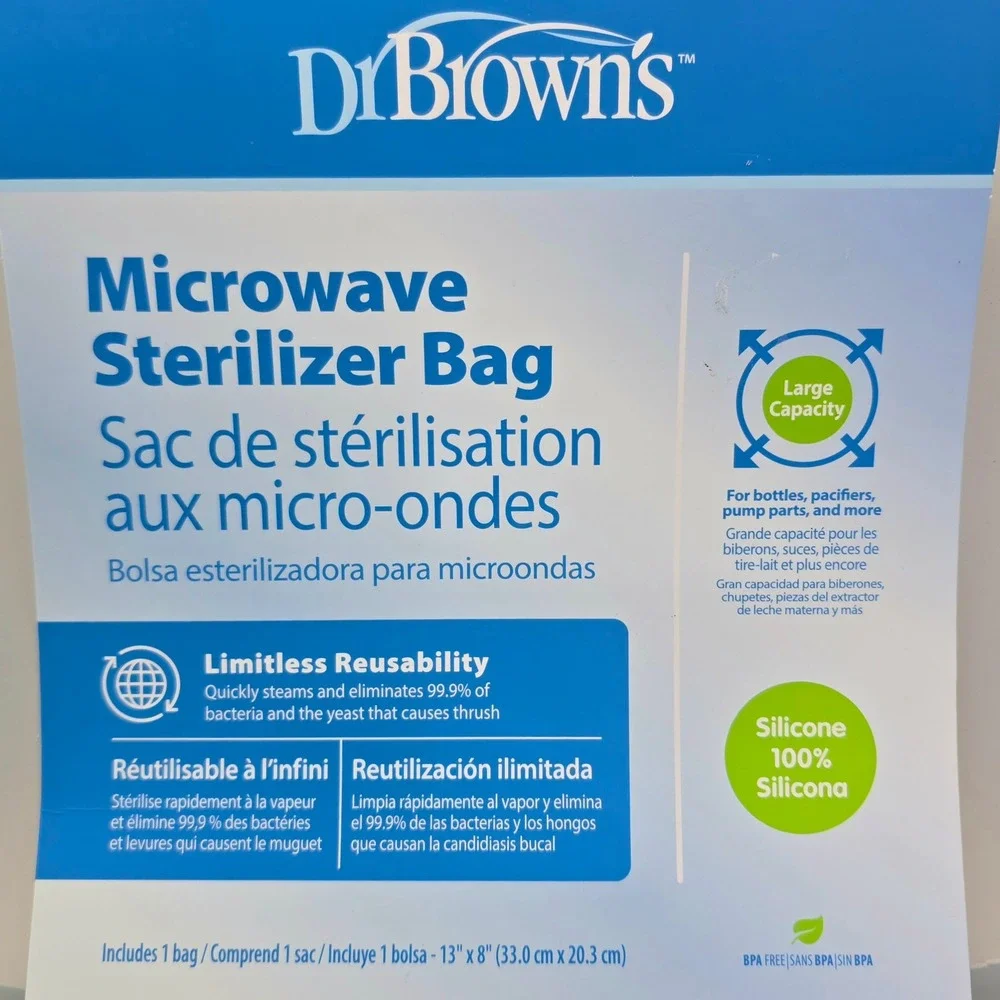 Dr Browns Microwave‎ Sterilizer Bag Reusable Silicone Hygiene New Parents Baby